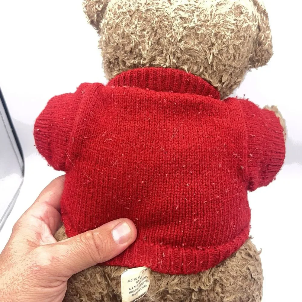 Vintage 1998 Ralph Lauren Polo Bear Plush Toy Red Snowflake Sweater Collectible